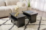 Nordure Mesa de Café Madera Negra 110x30x45 cm Mesa Pequeña 25x39.3x60 cm Tablero Melamina